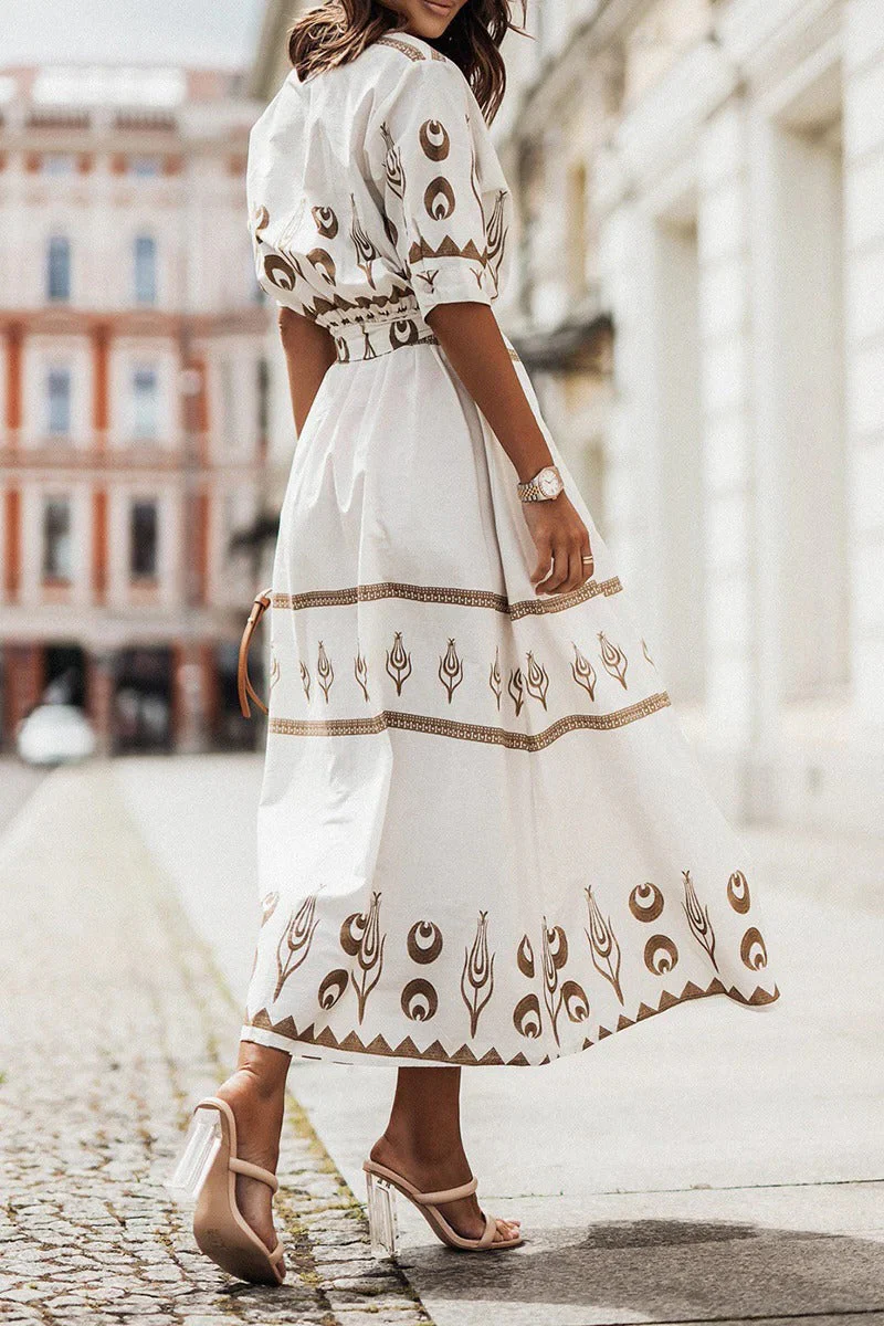 Victoria | Abito midi elegante con motivi geometrici - Image 6