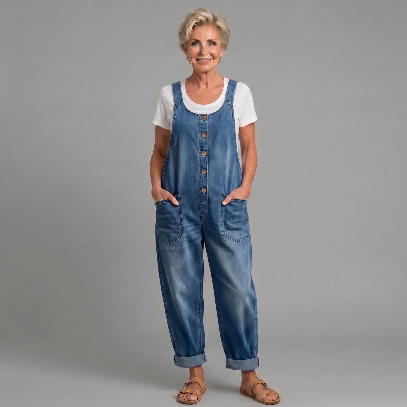 Victoria | casual e comode salopette in denim vintage