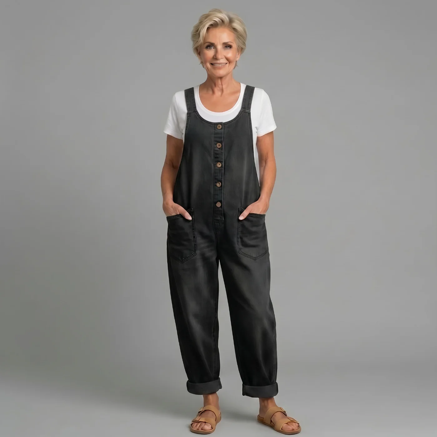 Victoria | casual e comode salopette in denim vintage - Image 2