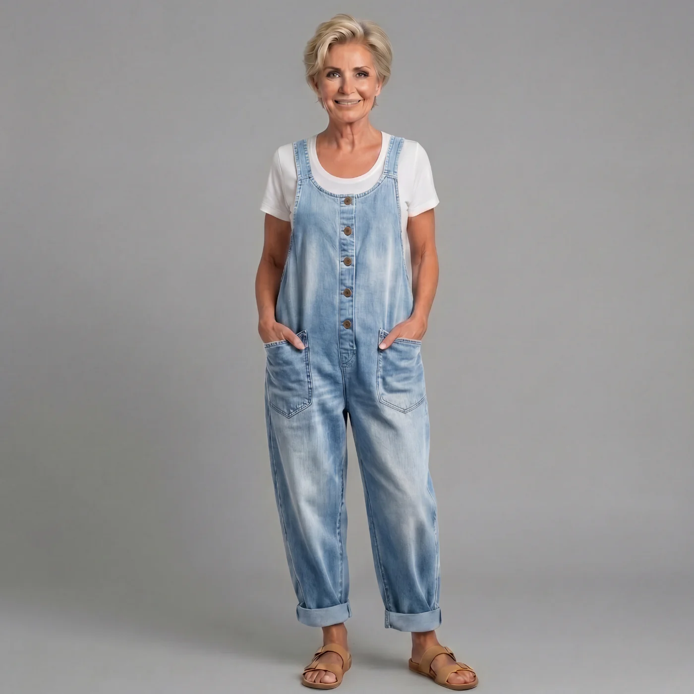 Victoria | casual e comode salopette in denim vintage - Image 3