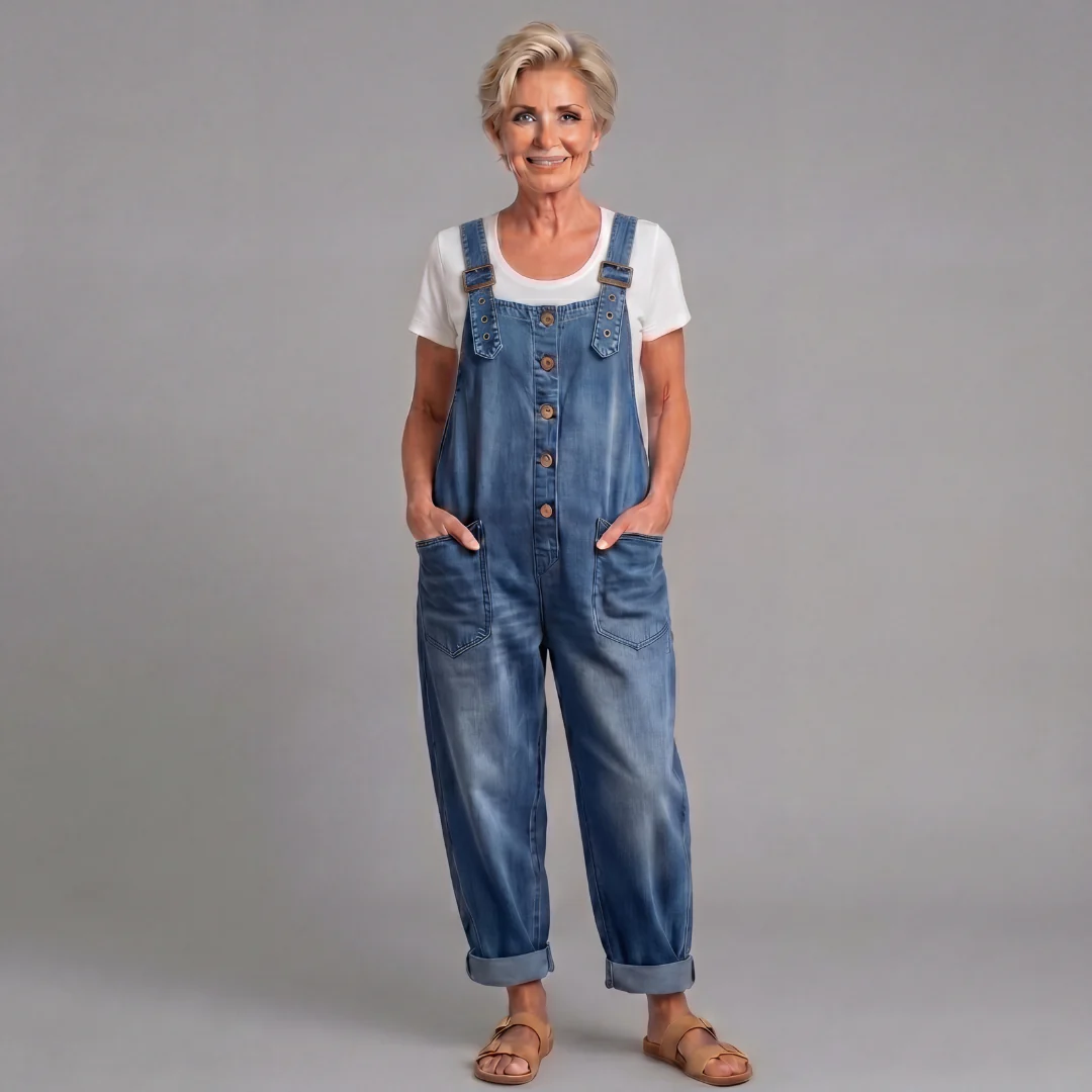Victoria | casual e comode salopette in denim vintage - Image 4