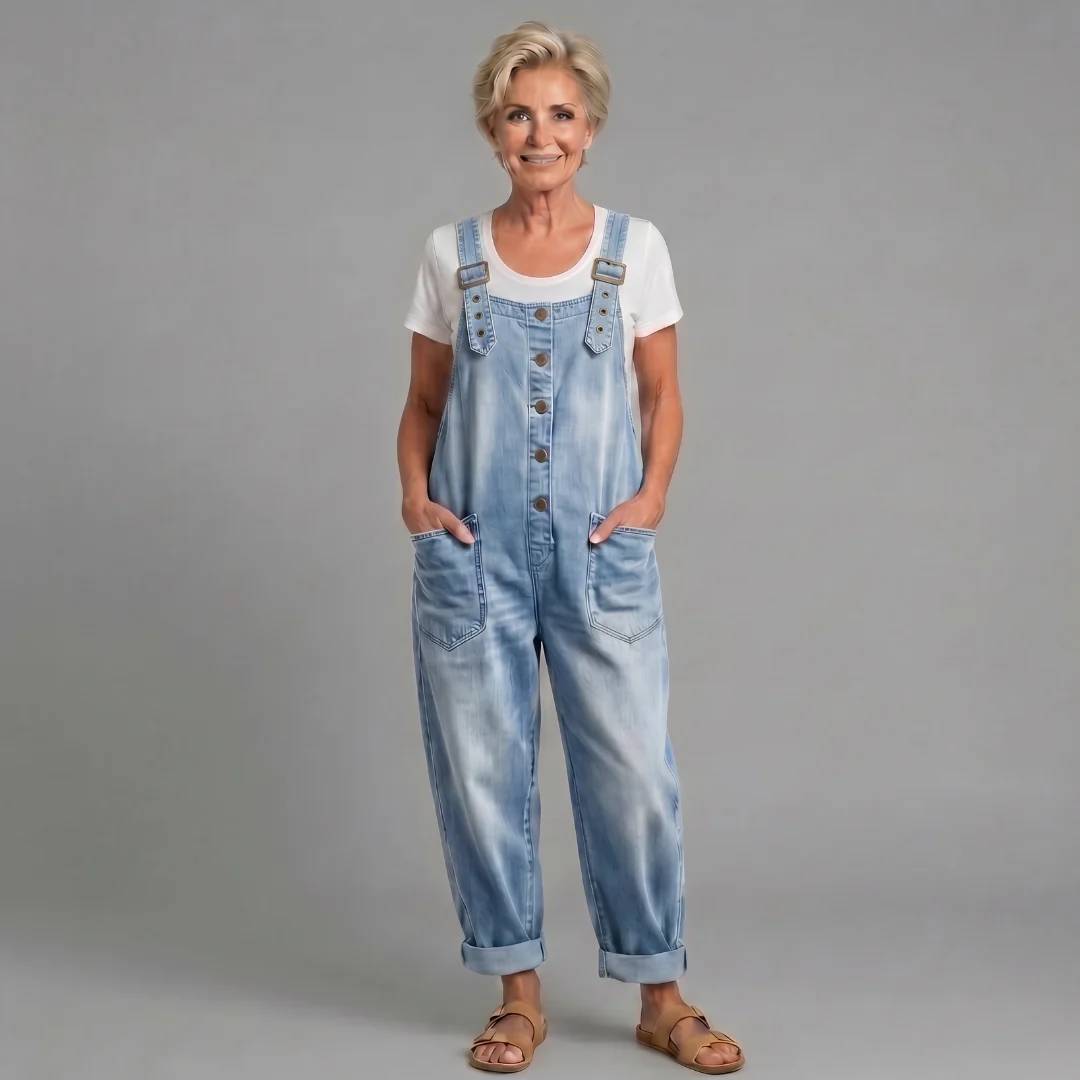 Victoria | casual e comode salopette in denim vintage - Image 6