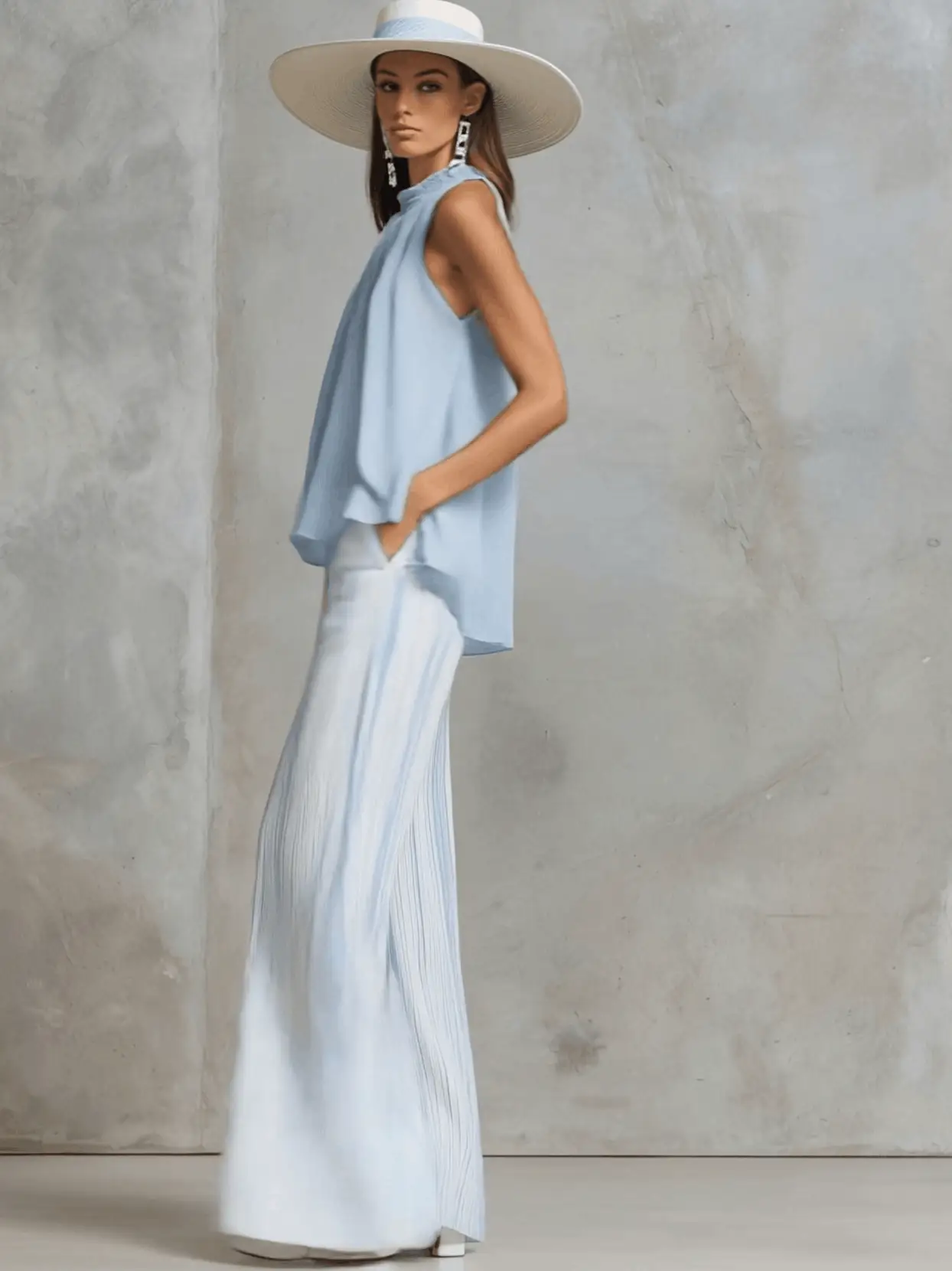 Victoria | Set Coordinato in Chiffon con Top Drappeggiato e Pantaloni Palazzo - Image 6